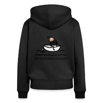 Better a nutshell than no boat - Women's Premium Organic Zip Hoodie - black - Back - Julia (174cm)
