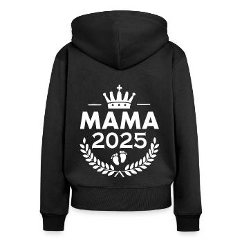 Mama 2025 - Sweat à capuche zippé Premium bio Femme - noir - Dos - Julia (174cm)