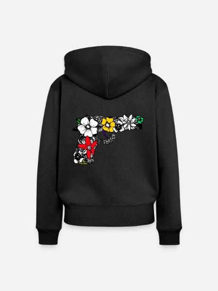 Waffe - Frauen Premium Bio Zip Hoodie - Schwarz
