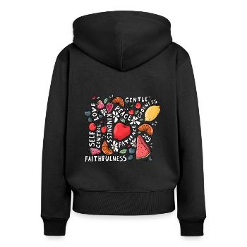 Fruit of the Spirit 2 - Vrouwen Premium Bio ziphoodie - zwart - Achter - Julia (174cm)