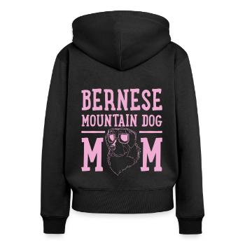 Maman bouvier bernoise - Sweat à capuche zippé Premium bio Femme - noir - Dos - Julia (174cm)