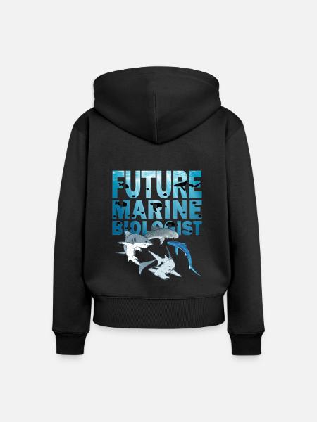 Future Marine Biologist Haiarten - Frauen Premium Bio Zip Hoodie - Schwarz