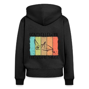 Tortues - Sweat à capuche zippé Premium bio Femme - noir - Dos - Julia (174cm)