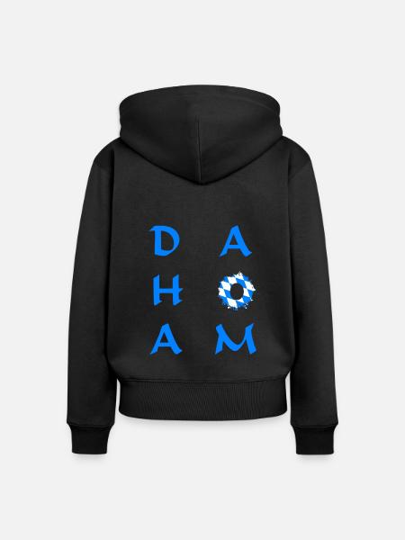 Dahoam Bayern - Frauen Premium Bio Zip Hoodie - Schwarz