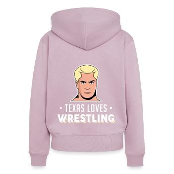 Conception de lutte au Texas pour les fiers fans du Texas - Sweat à capuche zippé Premium bio Femme - rose poudré - Dos - Julia (174cm)