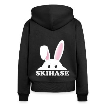 SKI RABBIT SKIING - Women's Premium Organic Zip Hoodie - black - Back - Julia (174cm)