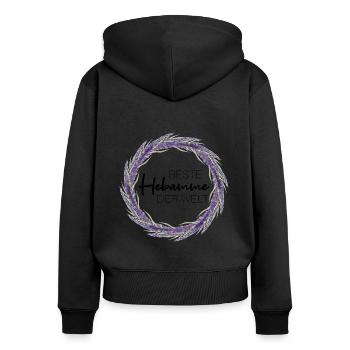 Beste Hebamme der Welt - Frauen Premium Bio Zip Hoodie - Schwarz - Hinten - Julia (174cm)