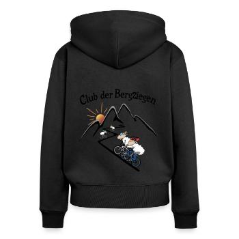 Club der Radsport Bergziegen - Frauen Premium Bio Zip Hoodie - Schwarz - Hinten - Julia (174cm)