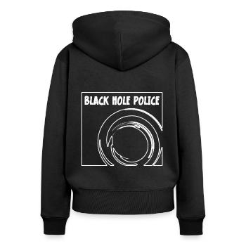 James Webb Space Telescope Black Hole Police - Frauen Premium Bio Zip Hoodie - Schwarz - Hinten - Julia (174cm)