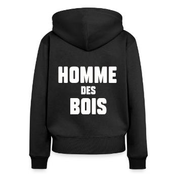 Homme des bois - Sweat à capuche zippé Premium bio Femme - noir - Dos - Julia (174cm)