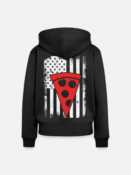 USA Pizza - Frauen Premium Bio Zip Hoodie - Schwarz