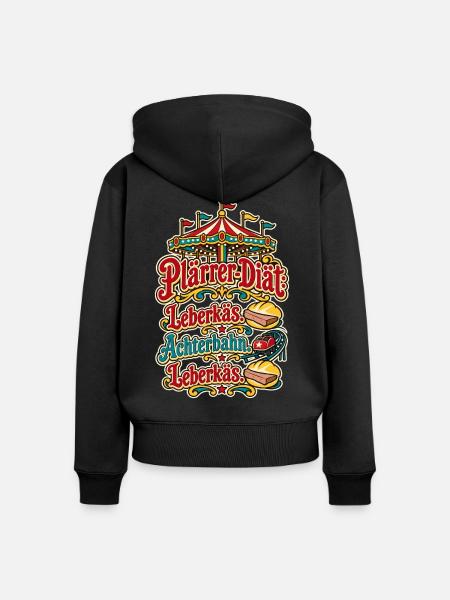 Plärrer-Diät Leberkäs Achterbahn - Frauen Premium Bio Zip Hoodie - Schwarz