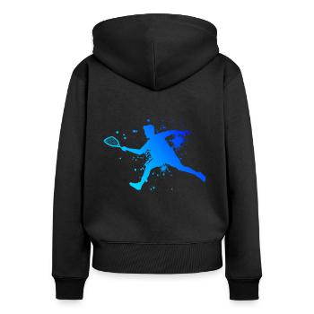 Pickleball Games Racquetball Men Women - Women's Premium Organic Zip Hoodie - black - Back - Julia (174cm)