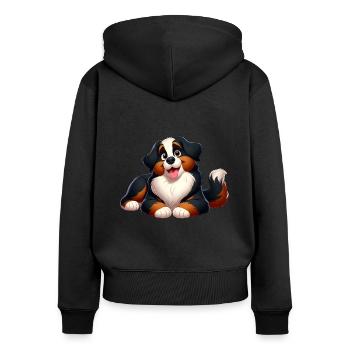 Bernese Mountain Dog - Women's Premium Organic Zip Hoodie - black - Back - Julia (174cm)