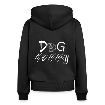 Hunde Mama - Dog Mommy - Frauen Premium Bio Zip Hoodie - Schwarz - Hinten - Julia (174cm)