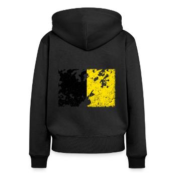 Sneek Flagge - Vintage - Frauen Premium Bio Zip Hoodie - Schwarz - Hinten - Julia (174cm)
