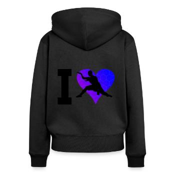 Herren Damen Wushu Kampfsport Kung Fu Kungfu - Frauen Premium Bio Zip Hoodie - Schwarz - Hinten - Julia (174cm)