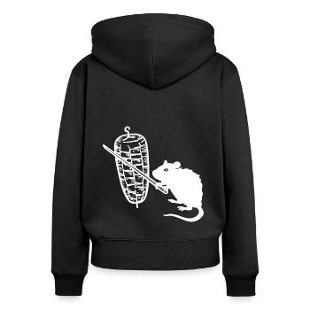 Kebab Rat Kebab Grill - Women's Premium Organic Zip Hoodie - black - Back - Julia (174cm)
