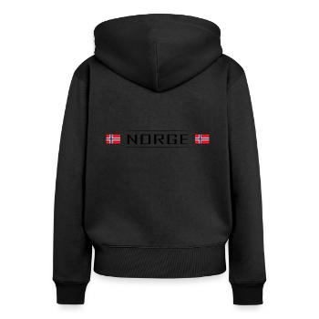 Norge Fahne Norwegen Skandinavien - Frauen Premium Bio Zip Hoodie - Schwarz - Hinten - Julia (174cm)