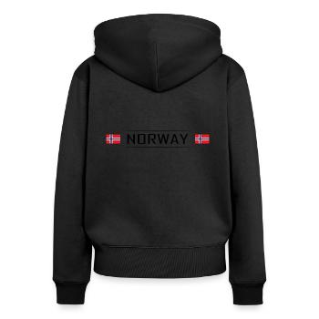 Norway Land Norwegen Skandinavien - Frauen Premium Bio Zip Hoodie - Schwarz - Hinten - Julia (174cm)