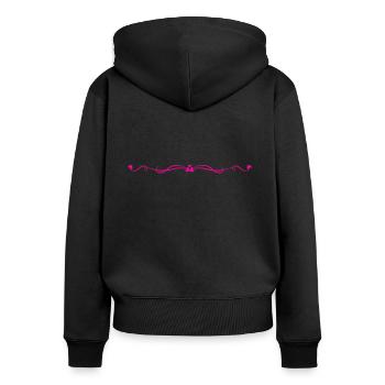 Flowers, Tendril, Ornament, Monogram, Vintage, Love - Women's Premium Organic Zip Hoodie - black - Back - Julia (174cm)