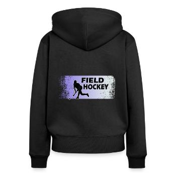 Hockey Hockey Fille Hockey sur gazon Hockey Game - Sweat à capuche zippé Premium bio Femme - noir - Dos - Julia (174cm)