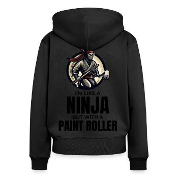 Hausmaler Ninja Malerei Innenarchitekt - Frauen Premium Bio Zip Hoodie - Schwarz - Hinten - Julia (174cm)