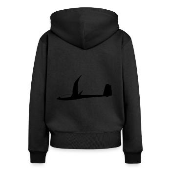 Segelflieger Segelfliegen Segelflugzeug - Frauen Premium Bio Zip Hoodie - Schwarz - Hinten - Julia (174cm)