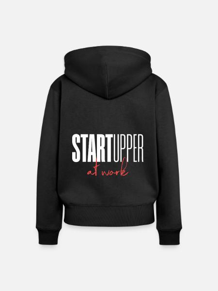 Startupper Startup at work - Frauen Premium Bio Zip Hoodie - Schwarz