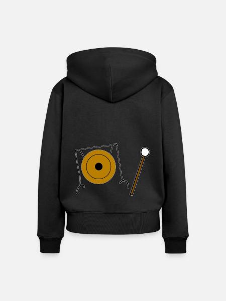Gong, Becken, Instrument, Klang - Frauen Premium Bio Zip Hoodie - Schwarz