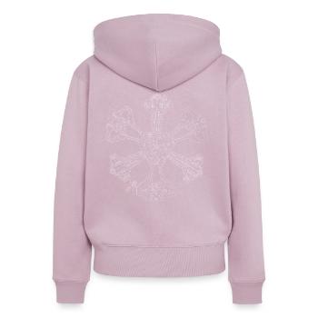 Stadt der Atlanits - Frauen Premium Bio Zip Hoodie - Altrosa - Hinten - Julia (174cm)