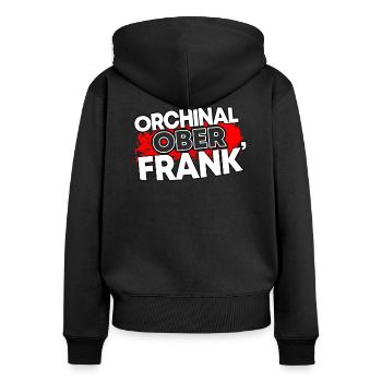 Oberfranken Franken Fränkisches Geschenk - Frauen Premium Bio Zip Hoodie - Schwarz - Hinten - Julia (174cm)
