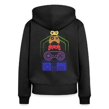 Controller - Women's Premium Organic Zip Hoodie - black - Back - Julia (174cm)