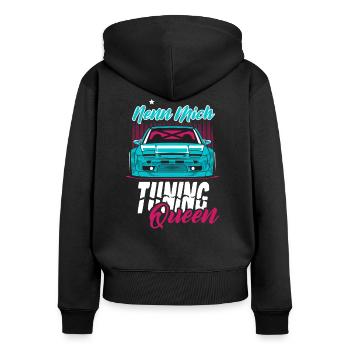 Tuning Königin Frau Tuner Tuning Auto Sportwagen - Frauen Premium Bio Zip Hoodie - Schwarz - Hinten - Julia (174cm)