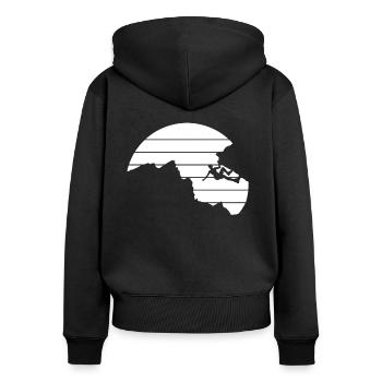 Climbing - Frauen Premium Bio Zip Hoodie - Schwarz - Hinten - Julia (174cm)