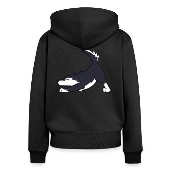 Husky - Sweat à capuche zippé Premium bio Femme - noir - Dos - Julia (174cm)