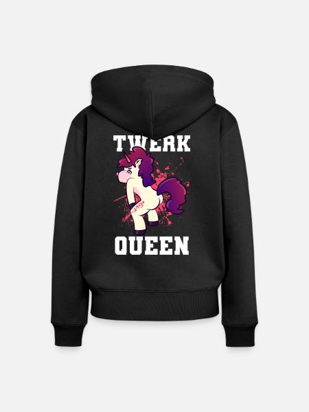 Twerk Queen - Frauen Premium Bio Zip Hoodie - Schwarz