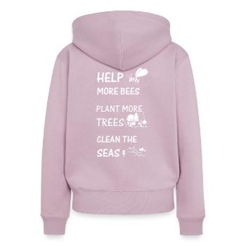 Environmental protection - Women's Premium Organic Zip Hoodie - dusky pink - Back - Julia (174cm)