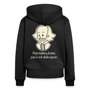 Shakespeare Drama - Sweat à capuche zippé Premium bio Femme - noir - Dos - Julia (174cm)