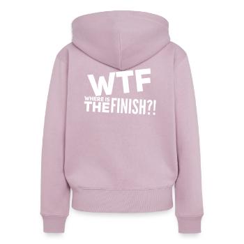 Courir apathique La motivation impiteuse Paresse - Sweat à capuche zippé Premium bio Femme - rose poudré - Dos - Julia (174cm)