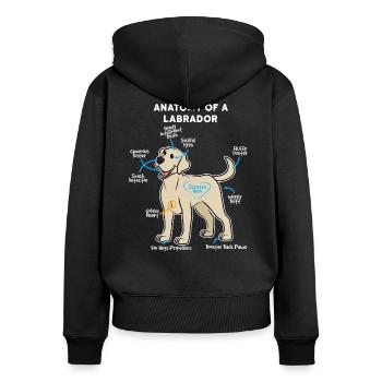 Hund Labrador - Frauen Premium Bio Zip Hoodie - Schwarz - Hinten - Julia (174cm)