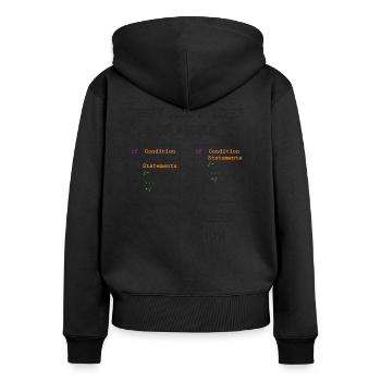Programming Funny - Women's Premium Organic Zip Hoodie - black - Back - Julia (174cm)