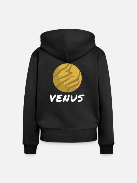 Venus - Frauen Premium Bio Zip Hoodie - Schwarz