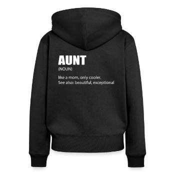Aunt - Women's Premium Organic Zip Hoodie - black - Back - Julia (174cm)