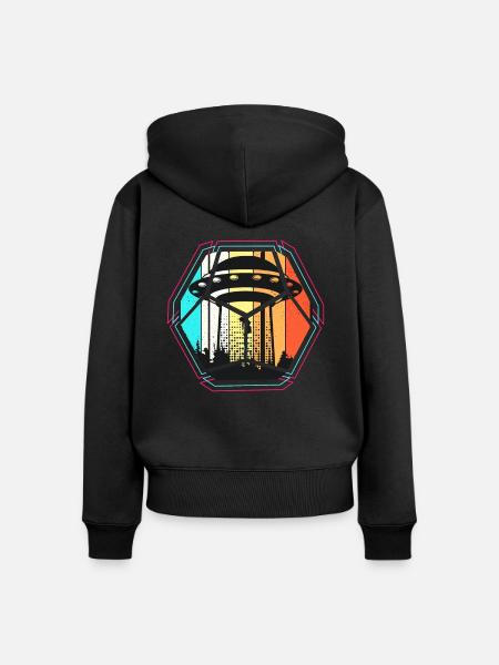 UFO - Frauen Premium Bio Zip Hoodie - Schwarz