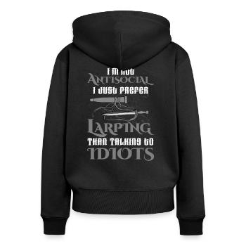 Live Action Role Playing - Women's Premium Organic Zip Hoodie - black - Back - Julia (174cm)