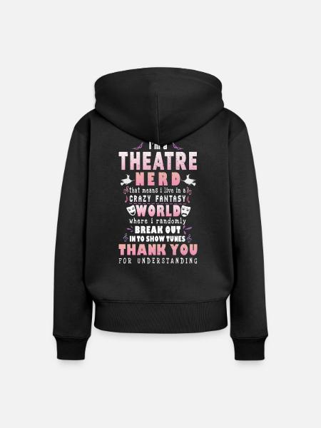 Theater Nerd - Frauen Premium Bio Zip Hoodie - Schwarz