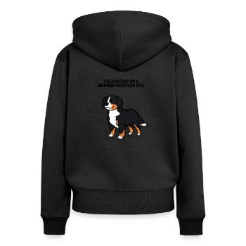Anatomy of the Bernese Mountain Dog - Women's Premium Organic Zip Hoodie - black - Back - Julia (174cm)