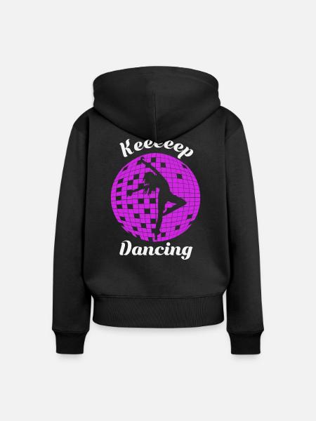 Tanz Weiter Disco - Frauen Premium Bio Zip Hoodie - Schwarz