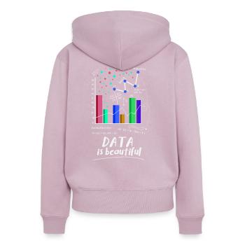 Daten Sind Wunderschön - Frauen Premium Bio Zip Hoodie - Altrosa - Hinten - Julia (174cm)